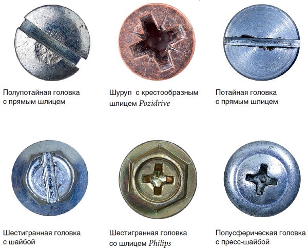 Головка шурупа Головка шурупа