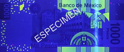 Степени защиты мексиканского песо – УФ-люминесцентная краска