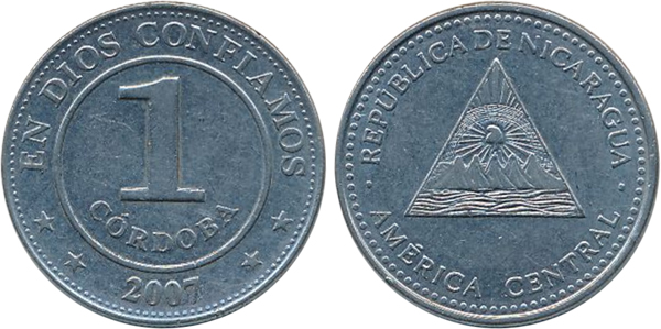 Внешний вид 1 (одной) никарагуанской кордобы